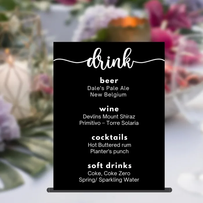 Acrylic Rectangle Wedding Table Menu - Image 2