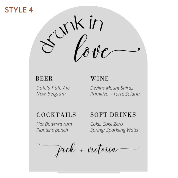 Acrylic Round Arch Wedding Table Menu - Image 6
