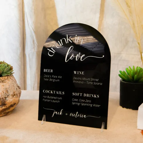 Acrylic Round Arch Wedding Table Menu