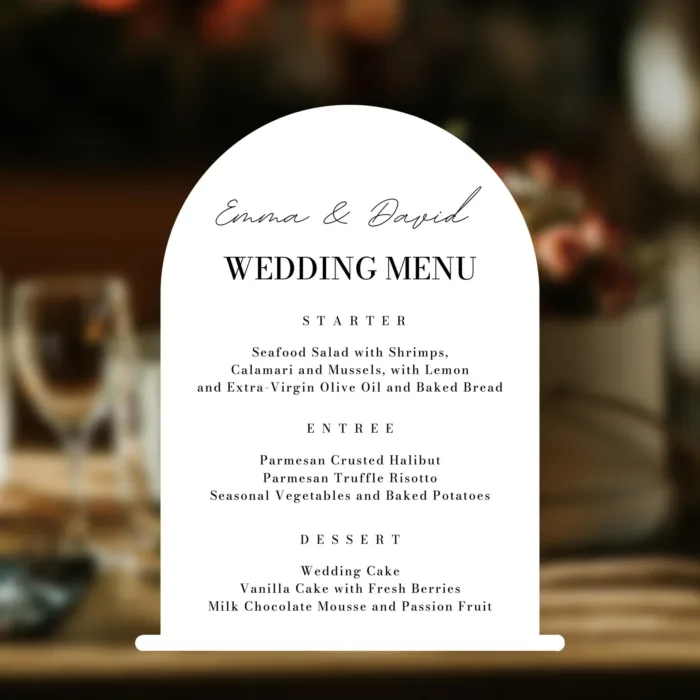 Acrylic Round Arch Wedding Table Menu - Image 3