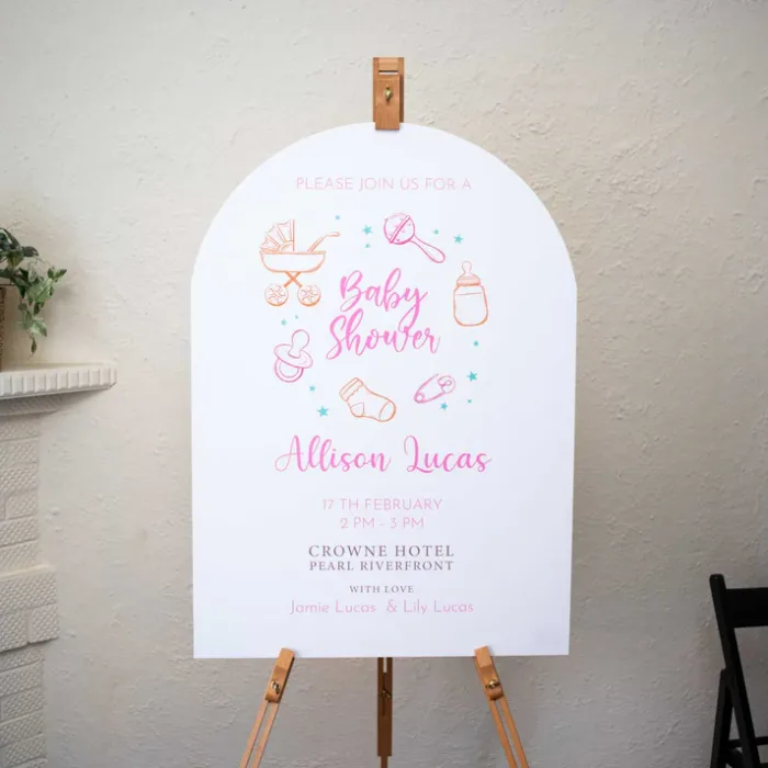 Custom Foam Board Display - Personalised Baby Shower Welcome Sign
