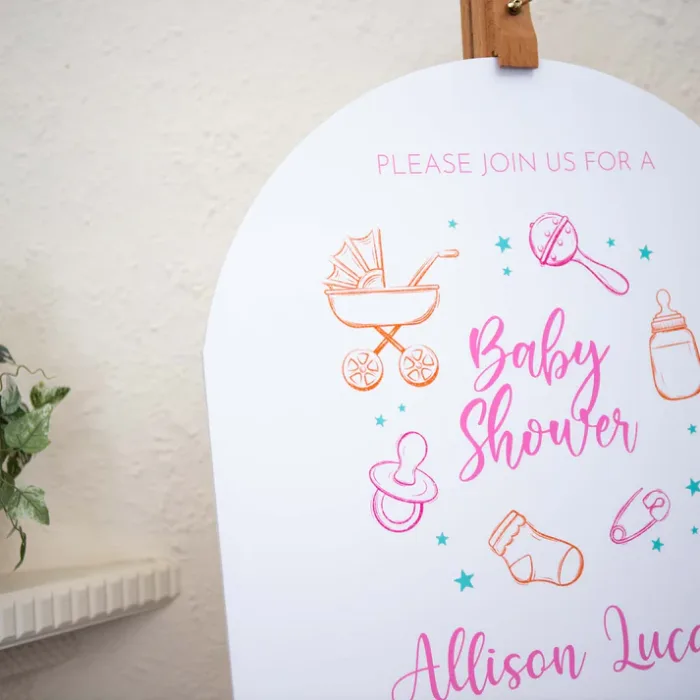 Custom Foam Board Display - Personalised Baby Shower Welcome Sign - Image 4
