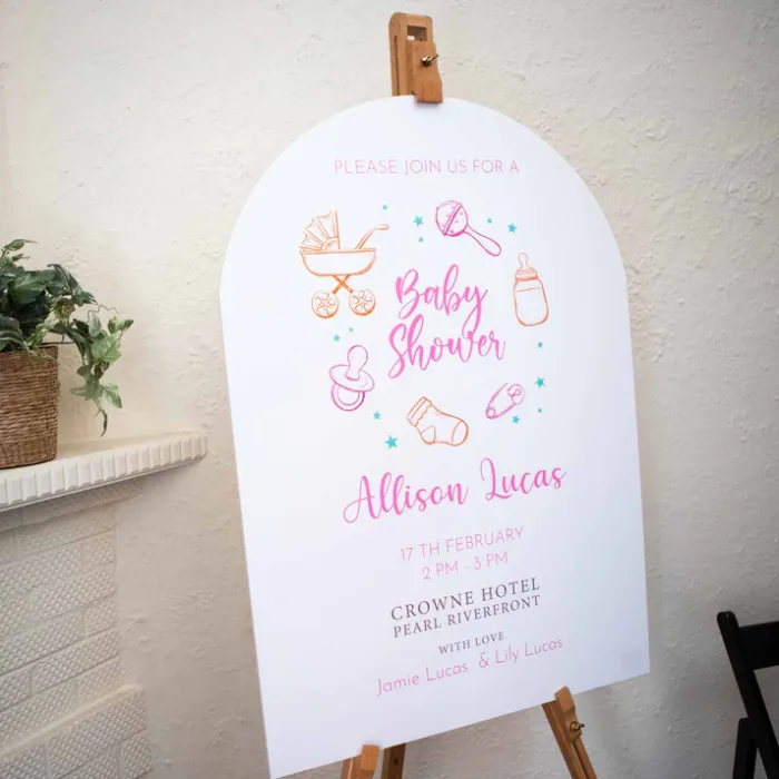 Custom Foam Board Display - Personalised Baby Shower Welcome Sign - Image 3