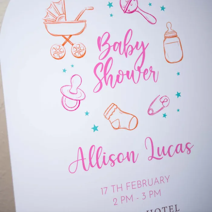 Custom Foam Board Display - Personalised Baby Shower Welcome Sign - Image 2