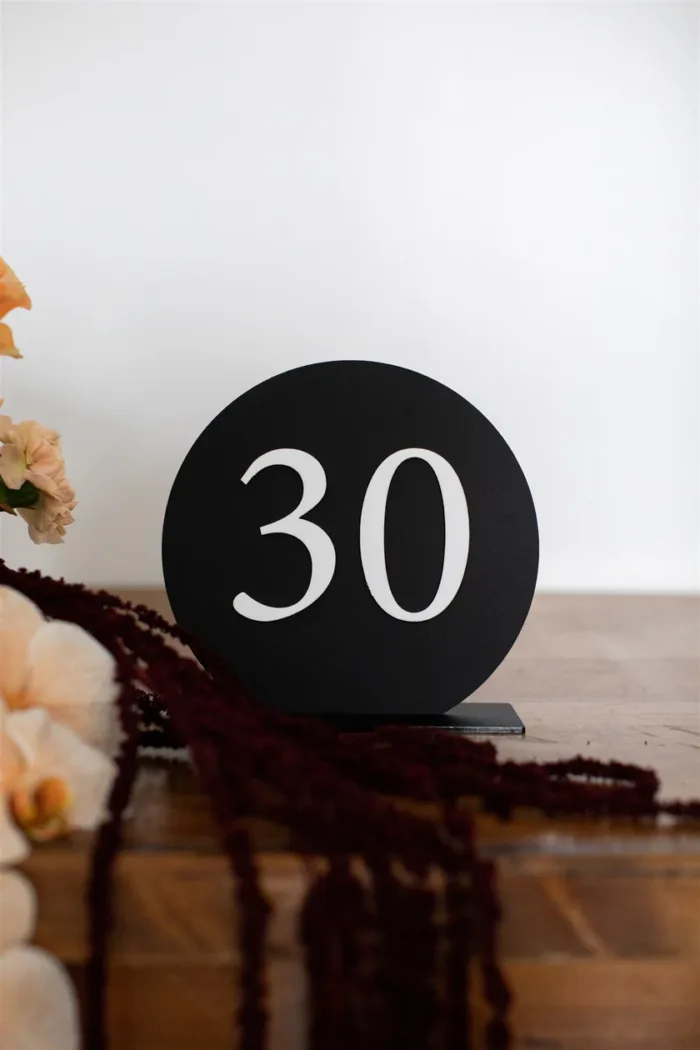 Black acrylic Table Number