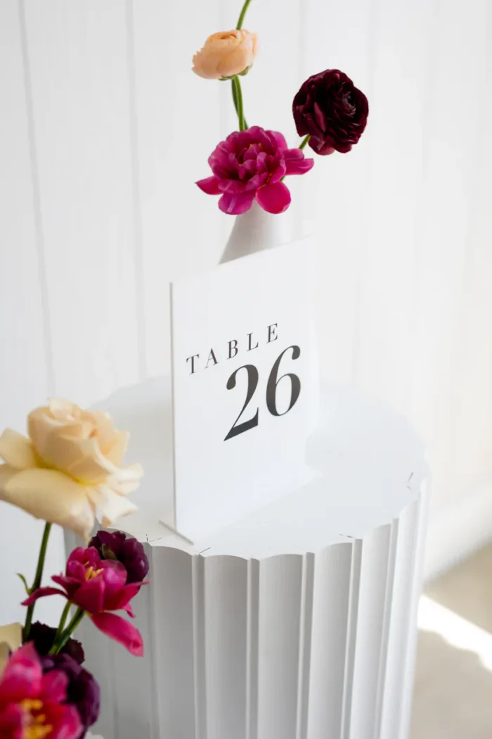 White Acrylic with Black Printed Numbers