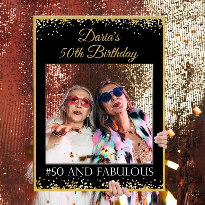 Fifty & Fabulous Photo Booth Frame