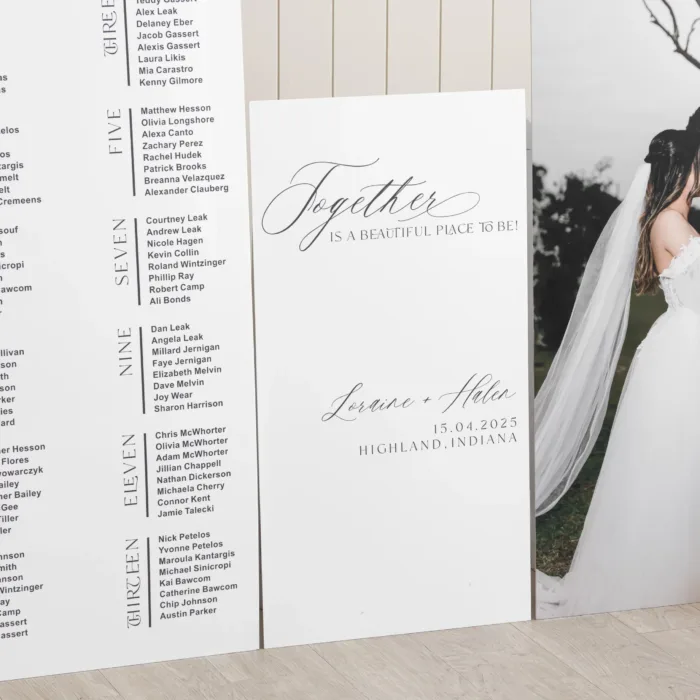 White Acrylic Seating Chart and Welcome Sign - Image 4