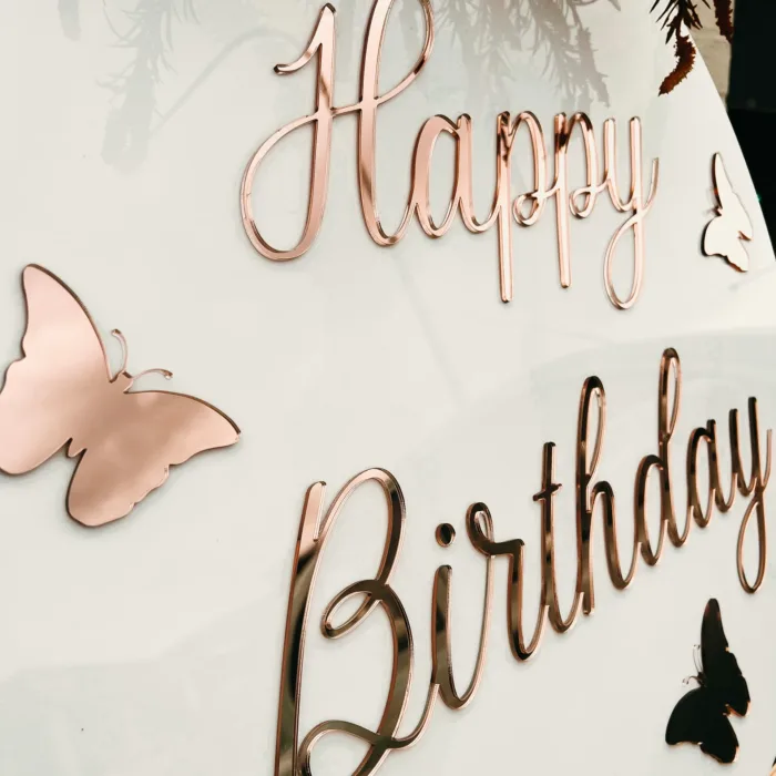 Acrylic 3D Double Layered Butterfly Birthday Round Sign - Image 3