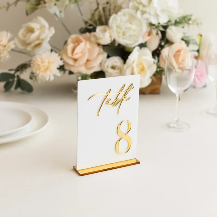Frosted Acrylic Table Numbers - 3D Silver mirror - Image 3