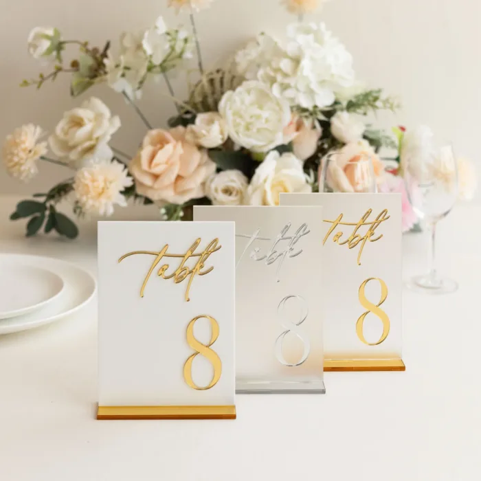 Frosted Acrylic Table Numbers - 3D Silver mirror - Image 4