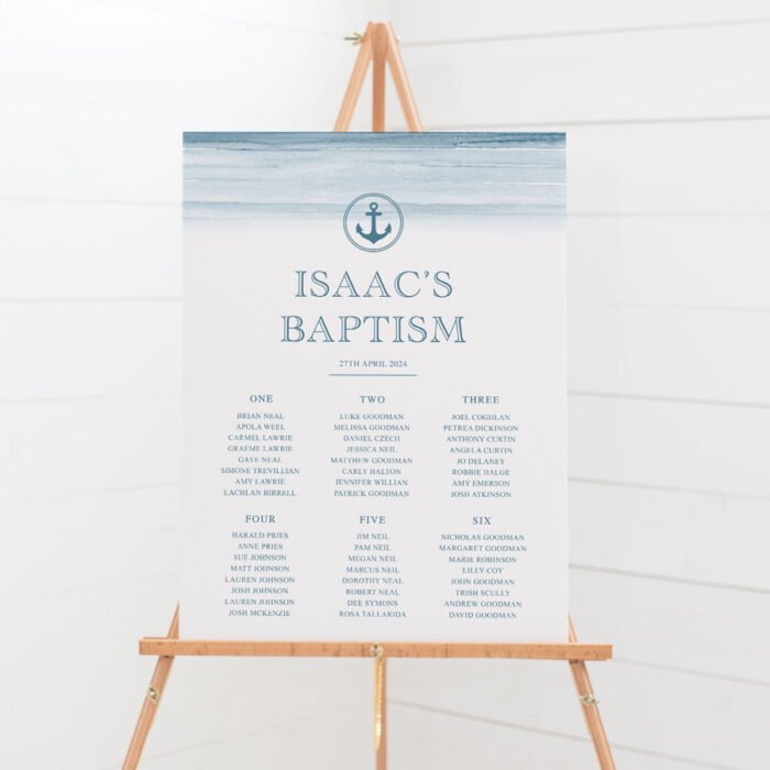 Isaac - Baptism Seating Chart