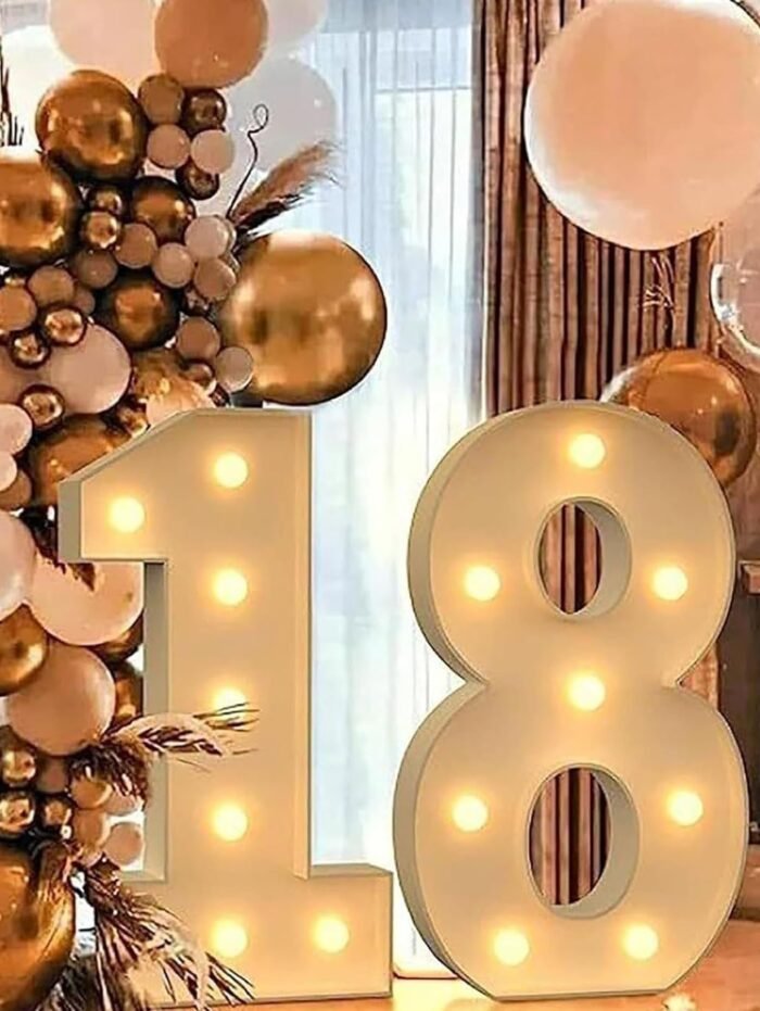 Elegant 4ft LED Light-Up Numbers