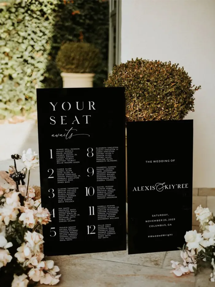 Luxury White Acrylic Welcome Sign & Seating Chart Combo (Variable Hire)
