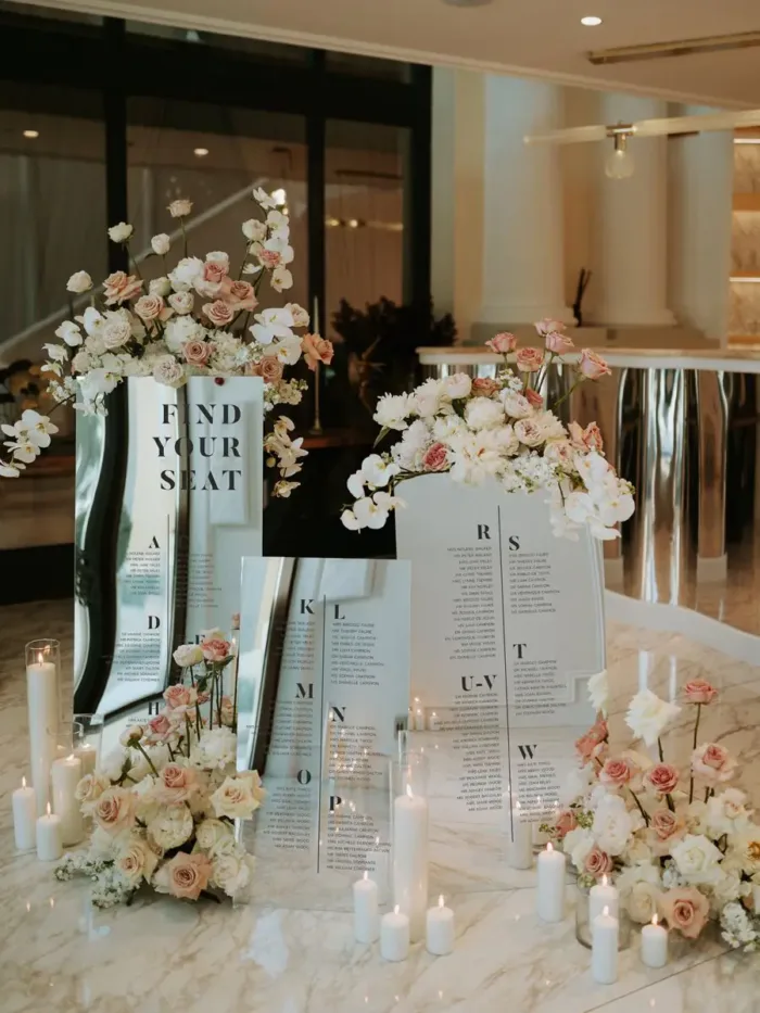 Luxury Silver Mirror Acrylic Wedding Sign Rental - Bundle or Individual - Image 2